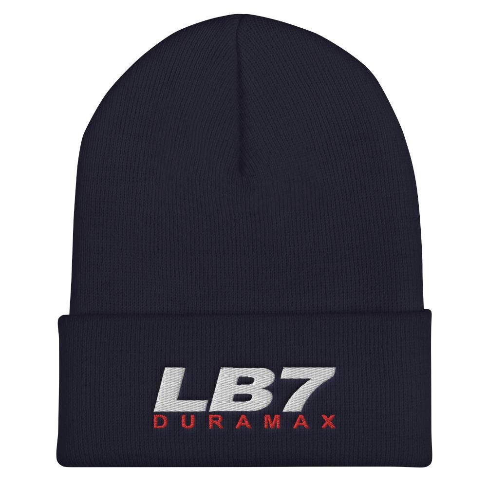 LB7 Duramax Winter Hat Cuffed Beanie-In-Navy-From Aggressive Thread