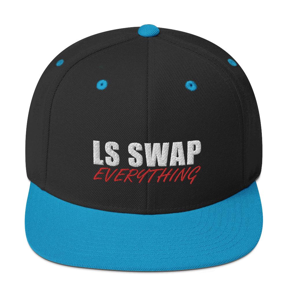 LS Swap Snapback Hat-In-Black/ Teal-From Aggressive Thread