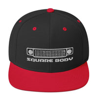 Thumbnail for Square Body Squarebody Round Eye Snapback Hat-In-Black/ Red-From Aggressive Thread