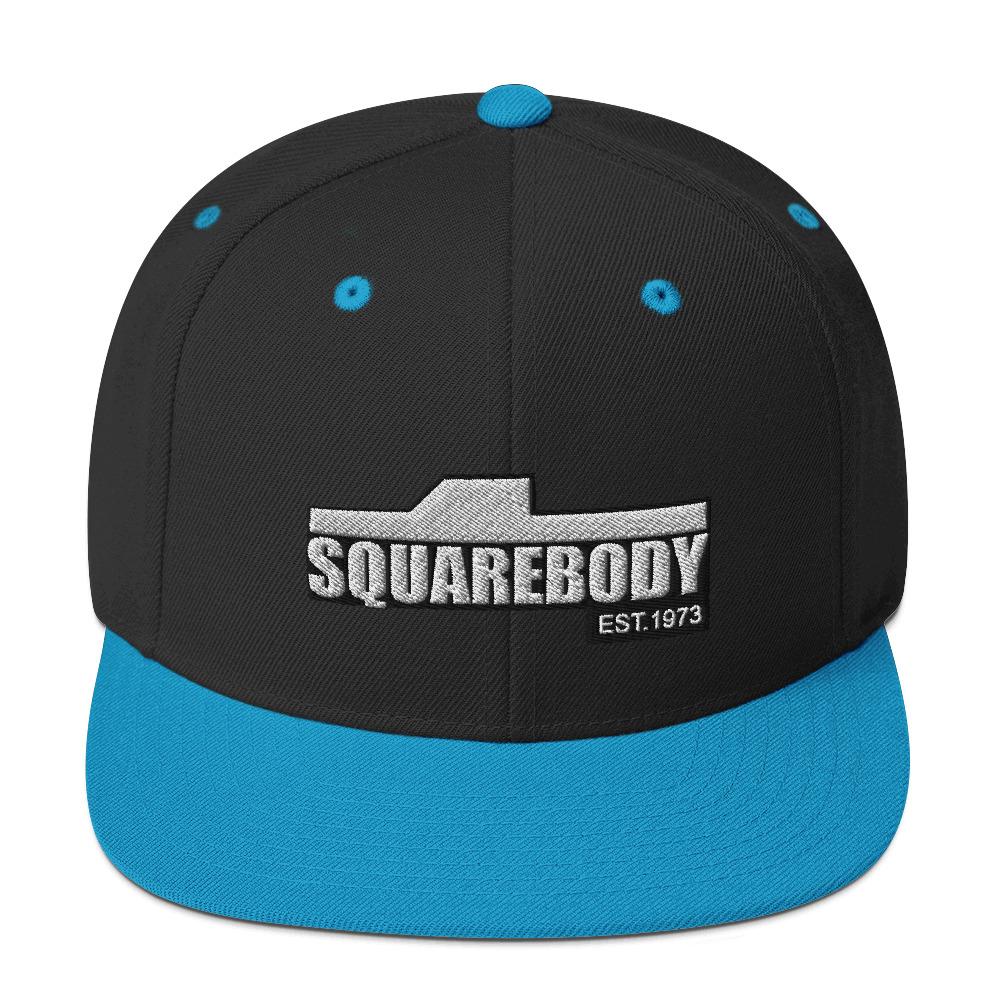 Squarebody Square Body Snapback Hat-In-Black/ Teal-From Aggressive Thread