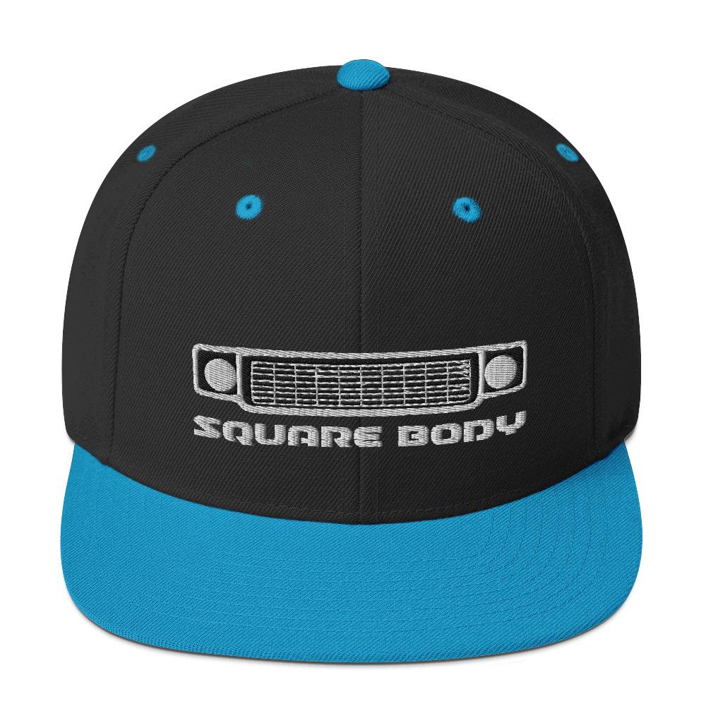 Square Body Squarebody Round Eye Snapback Hat-In-Black/ Teal-From Aggressive Thread