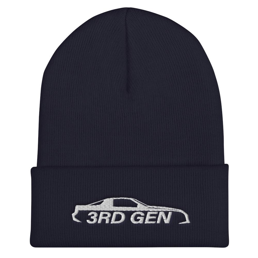 Third Gen Camaro Winter Hat Cuffed Beanie-In-Navy-From Aggressive Thread