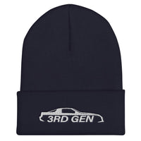 Thumbnail for Third Gen Camaro Winter Hat Cuffed Beanie-In-Navy-From Aggressive Thread