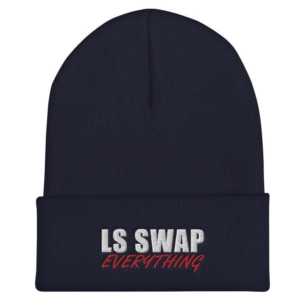 LS Swap Everything Hat Cuffed Beanie-In-Navy-From Aggressive Thread