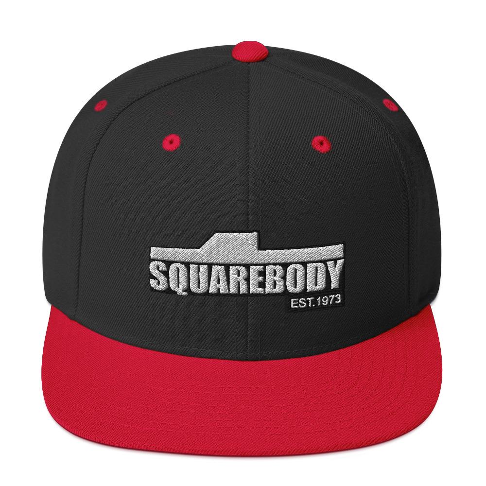 Squarebody Square Body Snapback Hat-In-Black/ Red-From Aggressive Thread