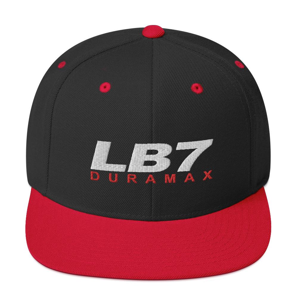 LB7 Duramax Snapback Hat-In-Black/ Red-From Aggressive Thread