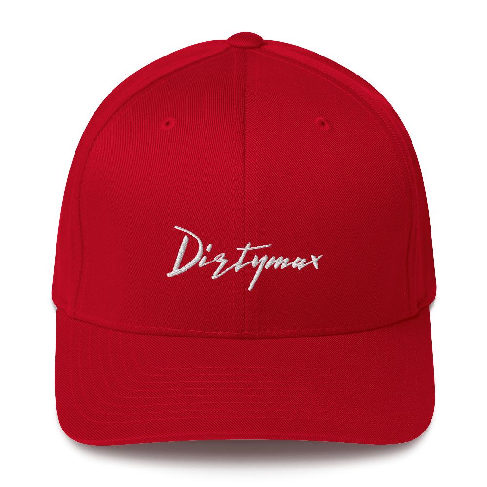 Duramax Dirtymax Flexfit Hat Structured Twill Cap (closed back)-In-Red-From Aggressive Thread