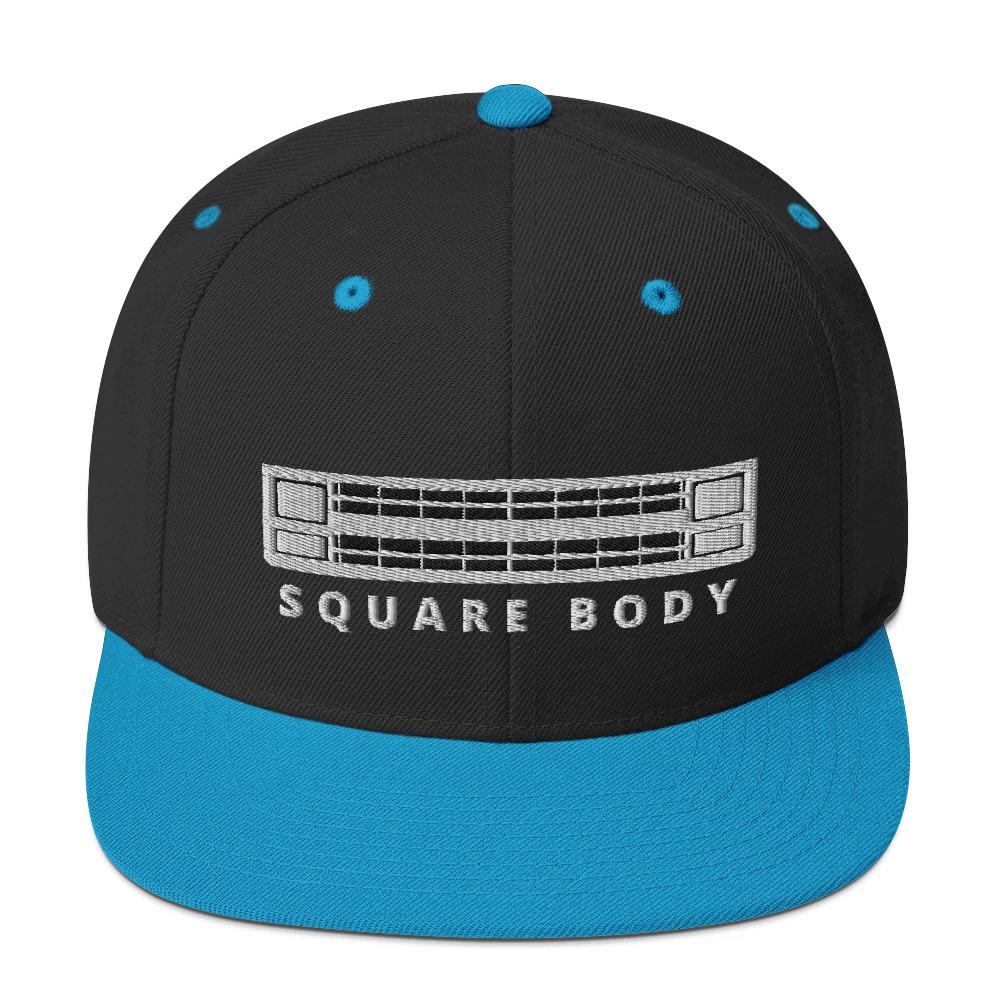 Squarebody Square Body Snapback Hat-In-Black/ Teal-From Aggressive Thread