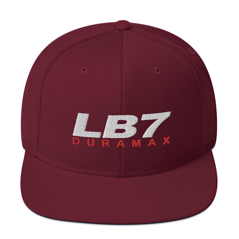 LB7 Duramax Snapback Hat-In-Maroon-From Aggressive Thread