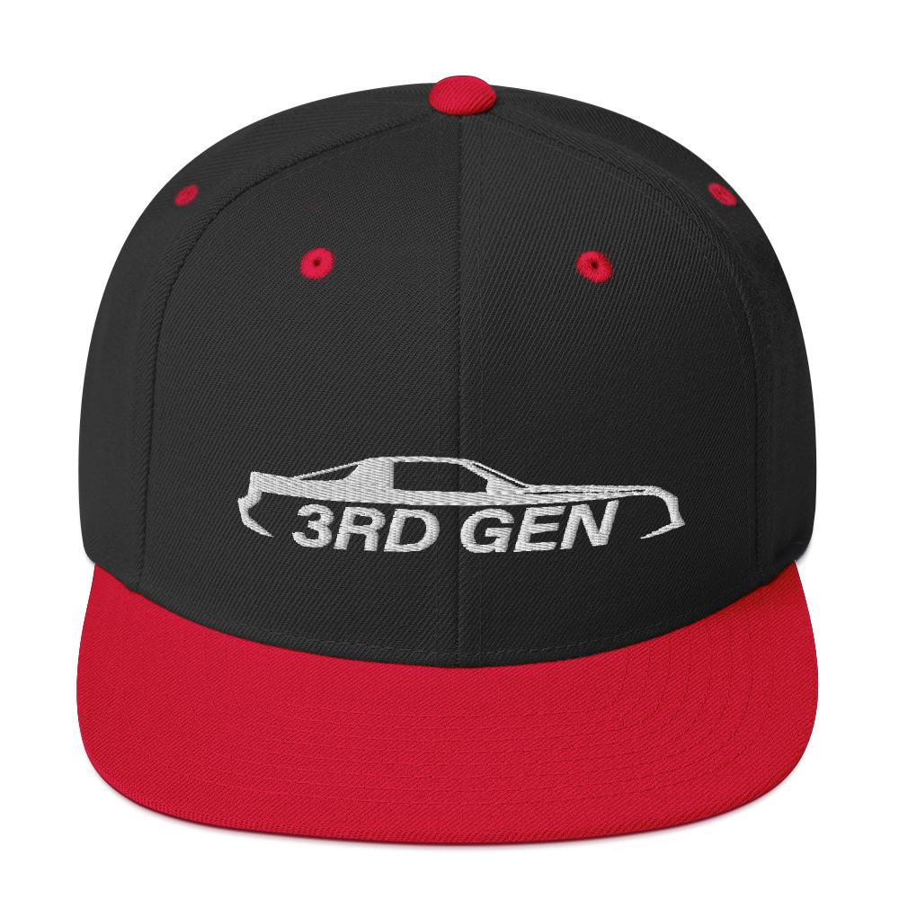 Third Gen Camaro Snapback Hat-In-Black/ Red-From Aggressive Thread