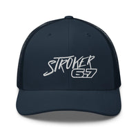 Thumbnail for Power Stroke 6.7 Hat Trucker Cap-In-Navy-From Aggressive Thread