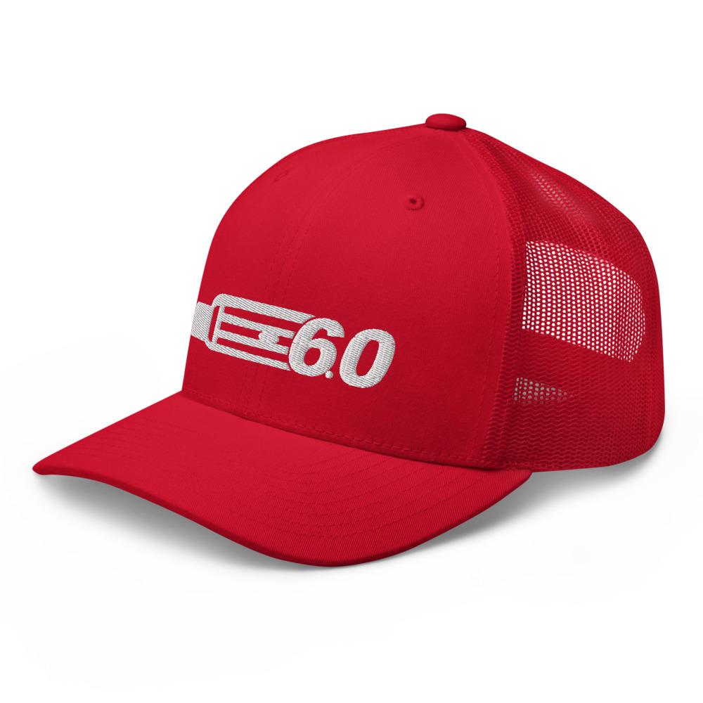 6.0 Power Stroke Diesel Hat in red 3/4 left view
