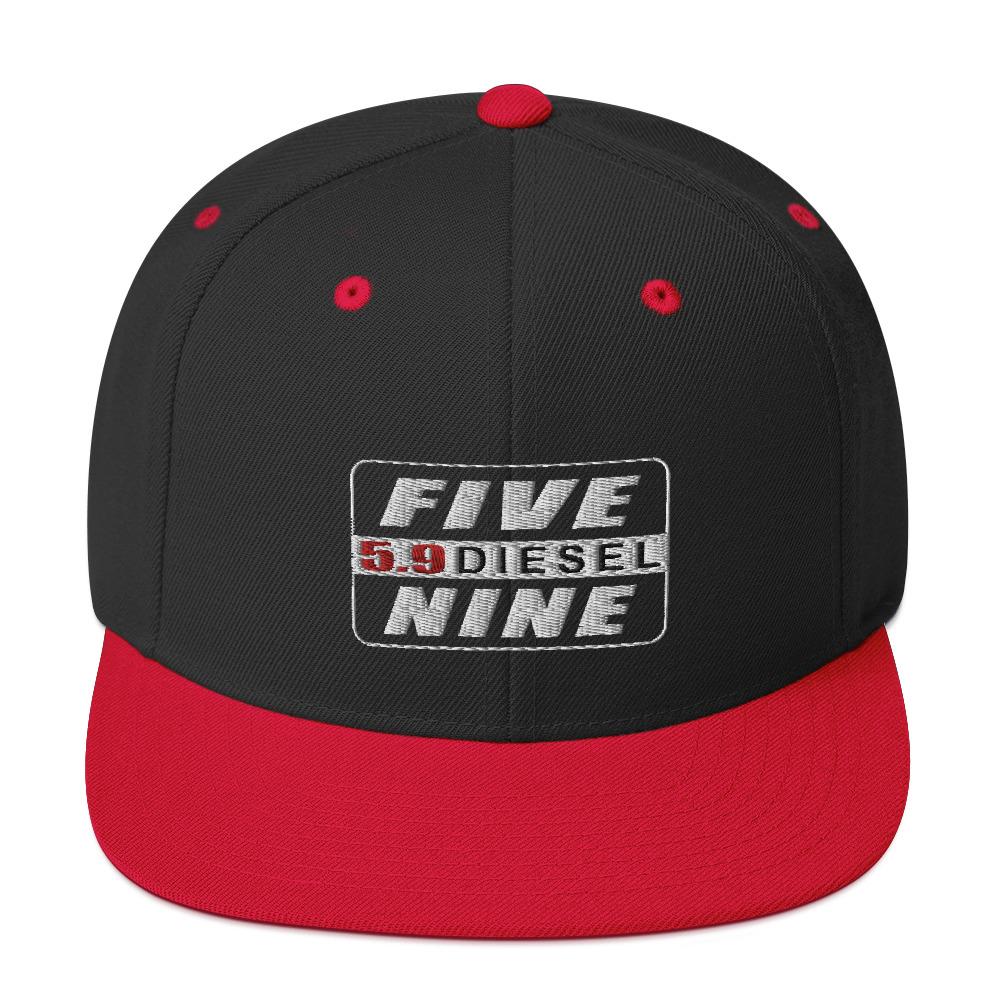 5.9 Engine Hat Snapback Hat-In-Black/ Red-From Aggressive Thread