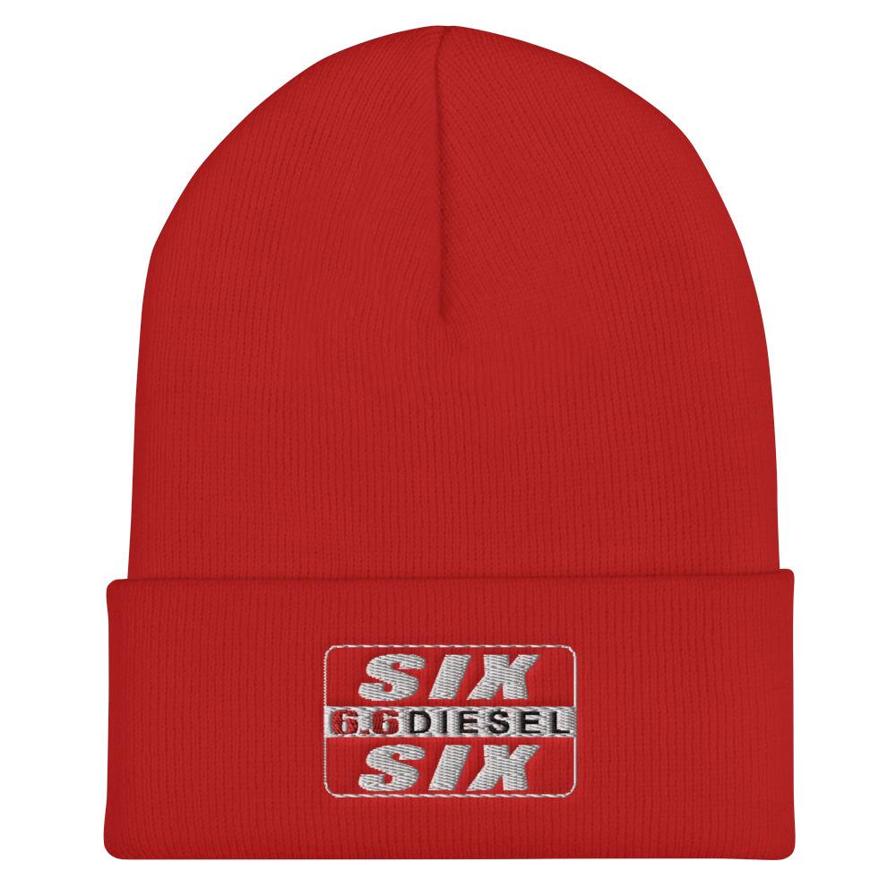 Duramax Winter Hat Cuffed Beanie-In-Red-From Aggressive Thread