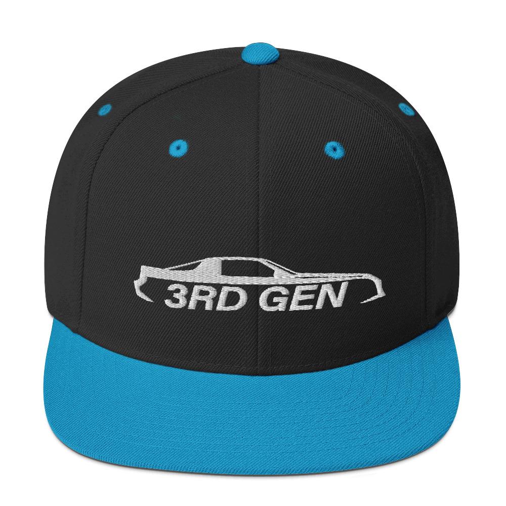 Third Gen Camaro Snapback Hat-In-Black/ Teal-From Aggressive Thread