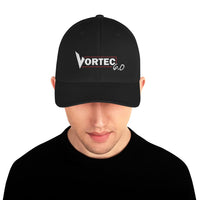 Thumbnail for Vortec 6.0 GM Truck V8 Flexfit Hat modeled in black