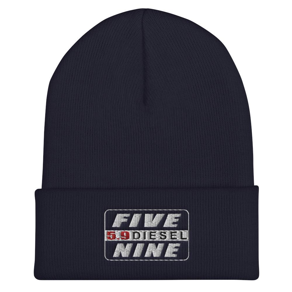 5.9 Engine Winter Hat Cuffed Beanie-In-Navy-From Aggressive Thread