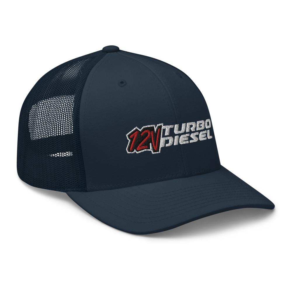 12 Valve Diesel Truck Hat Trucker Cap With Mesh BAck-In-Black-From Aggressive Thread