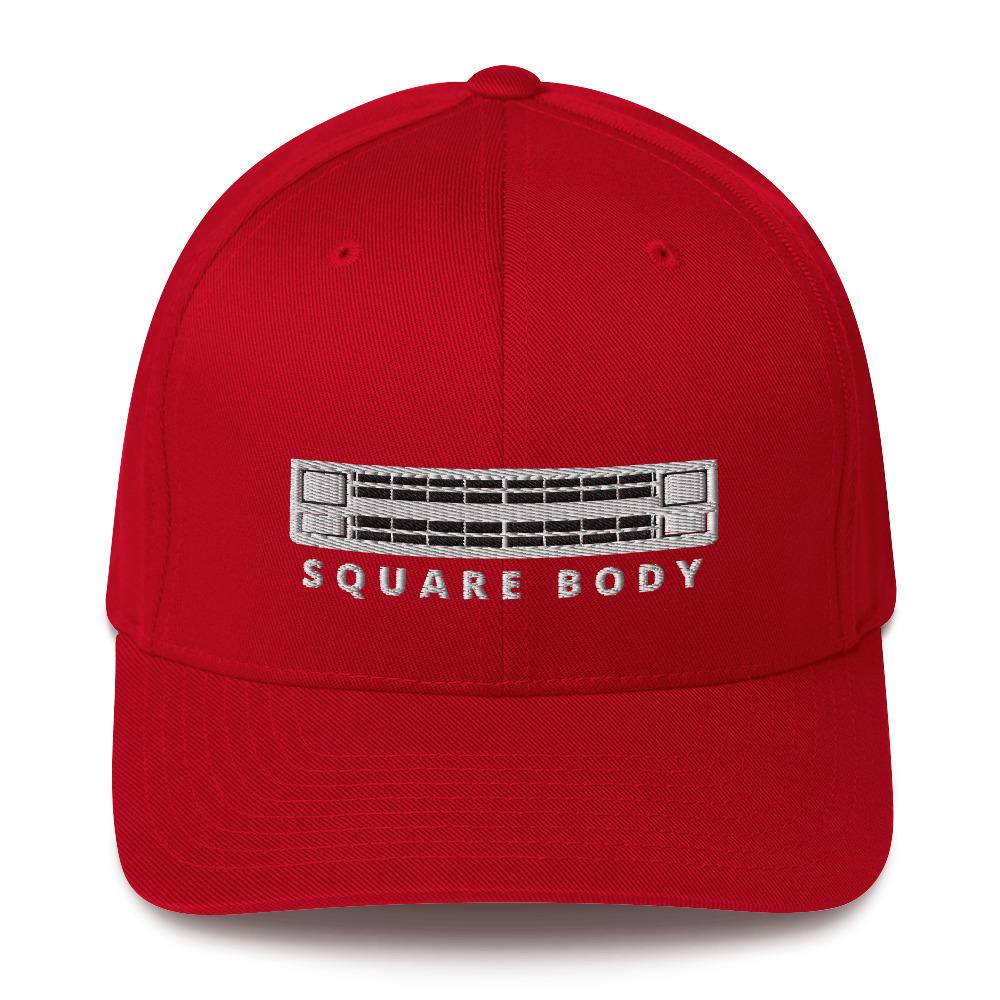 Square Body Flexfit Hat in red