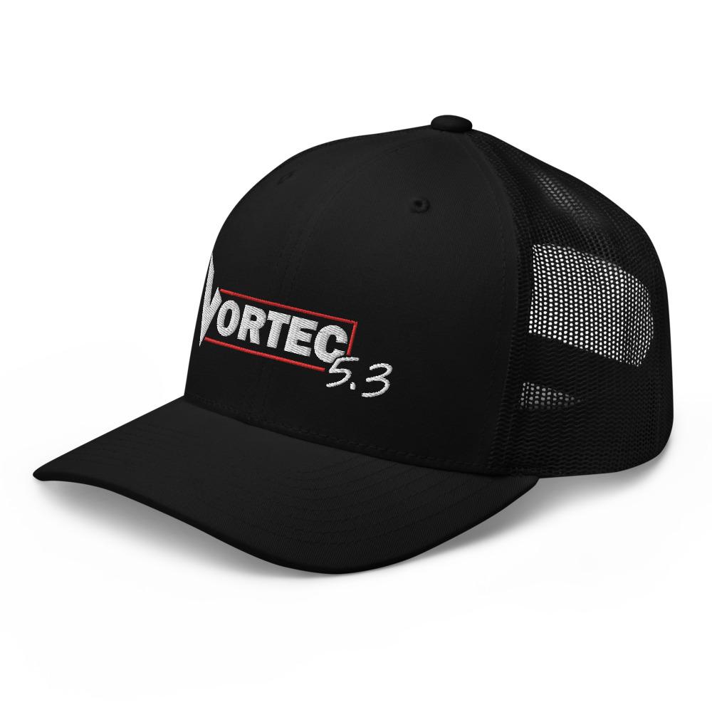 Vortec LS 5.3 V8 Hat Trucker Cap in black left 3/4