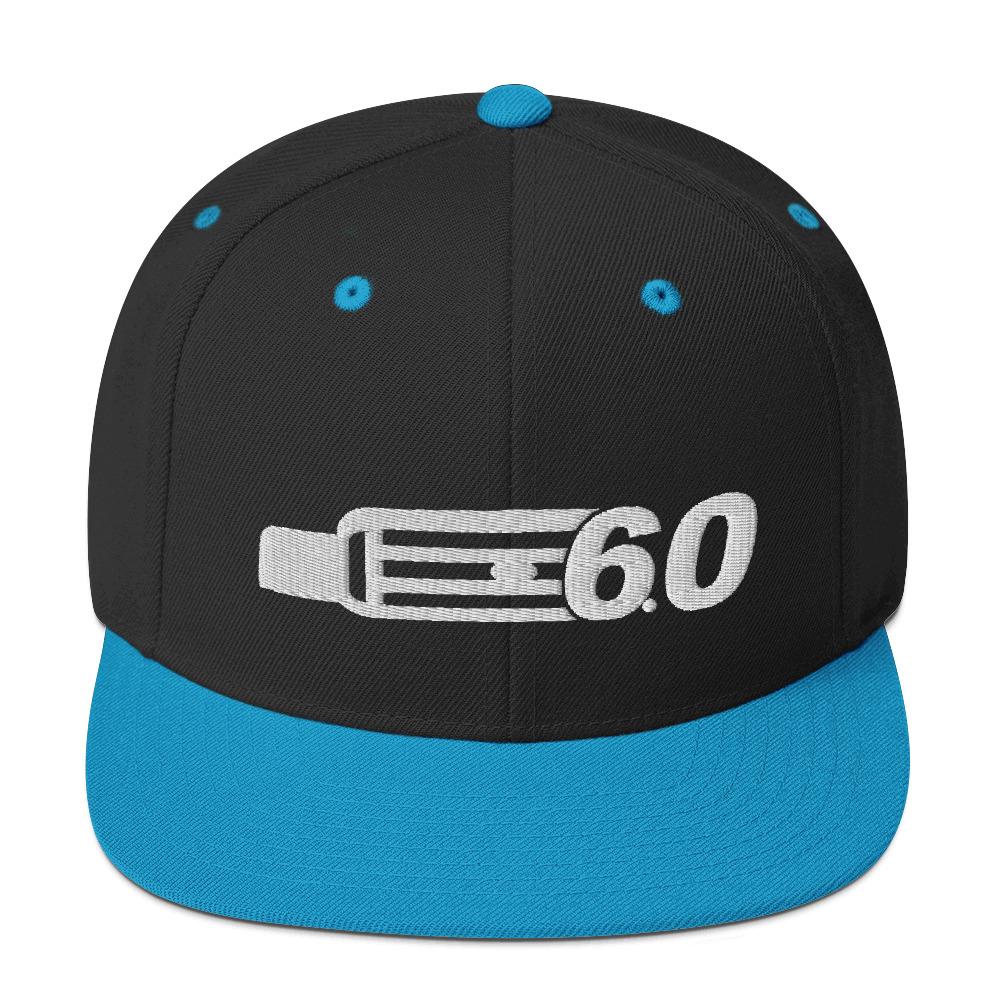 6.0 Power Stroke Snapback Hat-In-Black/ Teal-From Aggressive Thread