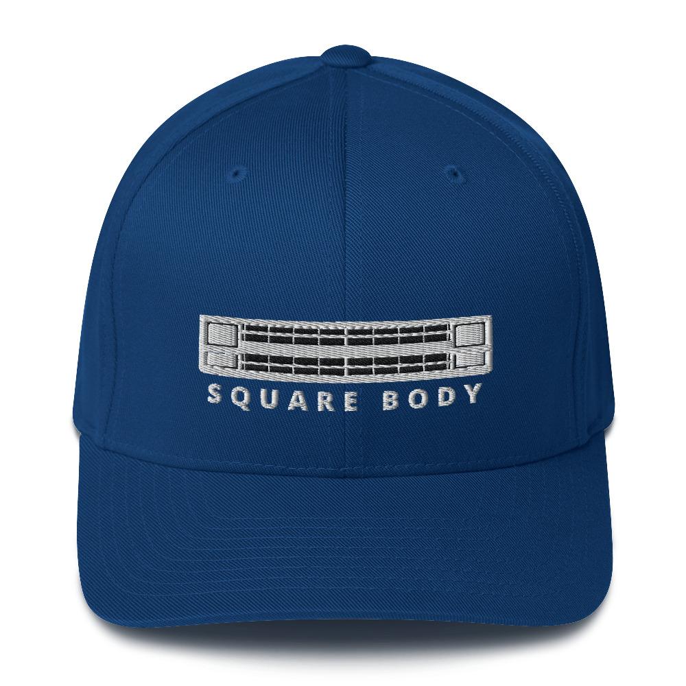 Square Body Chevy Hat | Squarebody Trucker Cap | Aggressive Thread Diesel Truck ApparelSquare Body Flexfit Hat in royal