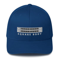 Thumbnail for Square Body Chevy Hat | Squarebody Trucker Cap | Aggressive Thread Diesel Truck ApparelSquare Body Flexfit Hat in royal
