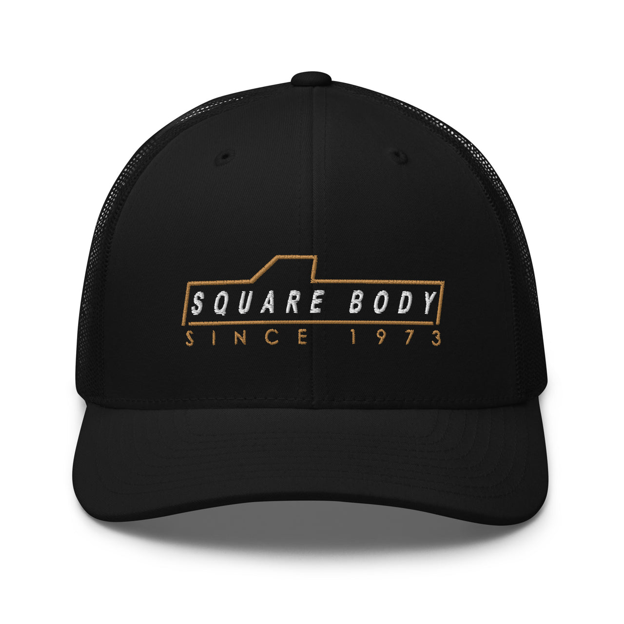 square body trucker hat in black - Aggressive Thread Auto Apparel