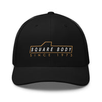 Thumbnail for square body trucker hat in black - Aggressive Thread Auto Apparel