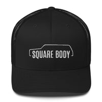 Thumbnail for square body suburban trucker hat from aggressive thread in black