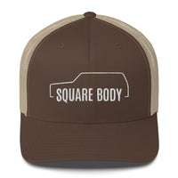 Thumbnail for Square body K5 blazer trucker hat from aggressive thread in brown