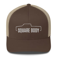 Thumbnail for Crew Cab Square Body Trucker Hat From Aggressive Thread in Brown