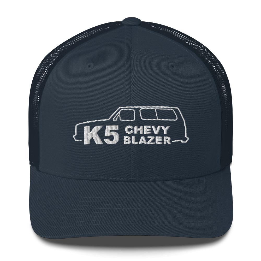K5 Blazer trucker hat from aggressive thread in navy
