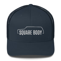 Thumbnail for square body suburban trucker hat from aggressive thread in navy