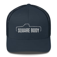 Thumbnail for Square body c10 k10 trucker hat from aggressive thread in navy