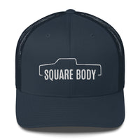 Thumbnail for Crew Cab Square Body Trucker Hat From Aggressive Thread in Navy