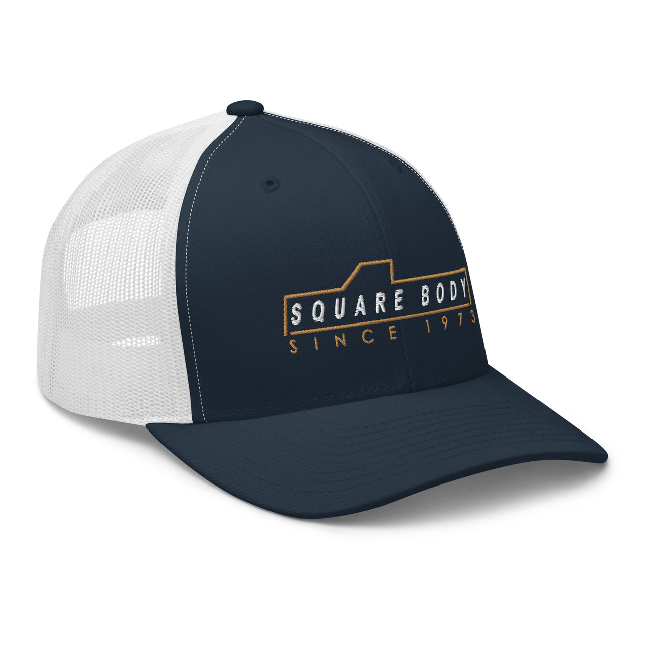 Square Body Trucker Hat Cap Square Body Since 1973-In-Black-From Aggressive Thread