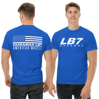Thumbnail for LB7 Duramax T-Shirt - American Muscle Flag-In-Black-From Aggressive Thread